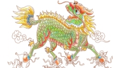 彩绘麒麟图片