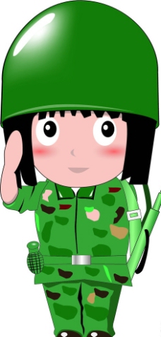 卡通女兵图片