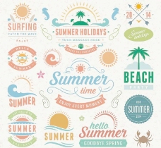 度假夏天标志夏季旅游图标图片