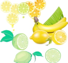 水果活动柠檬香蕉青柠檬图片