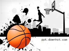 街头篮球宣传海报PPT模板
