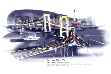 景观水景高清PSD分层素材长江大桥