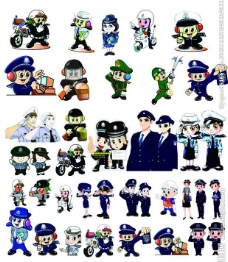 矢量人物卡通警察位图图片