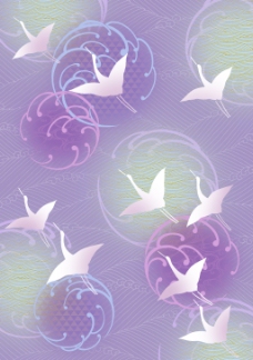 紫色白鹤底纹花纹素材