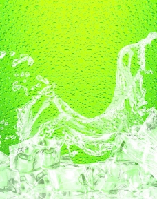 绿色背景的啤酒冰图案图片