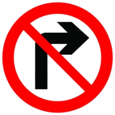 禁止右转弯标识