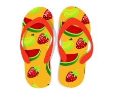 水果西瓜草莓款创意矢量外贸夹板拖鞋
