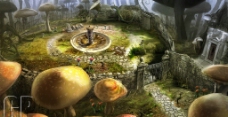 蘑菇梦幻风景图片