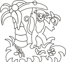 猴子上树图片