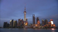 上海城市上海东方明珠城市鸟瞰