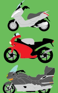 红跑车摩托车矢量图图片