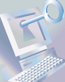 电脑科技钥匙电脑商务科技背景图片