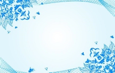 欧式花纹背景蓝色背景图片