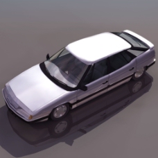 白色小轿车3D模型
