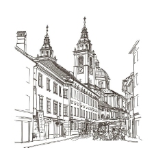 手绘素描建筑街道楼房图片