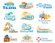 夏季旅游海边旅行图标图片