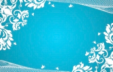 欧式花纹背景蓝色展板图片