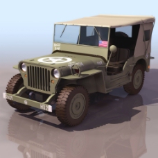 普吉军用吉普车3D模型