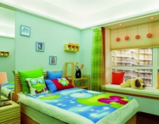 绿色儿童卧室