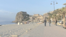 意大利卡拉布里亚绵枣儿沿着海滩股票视频