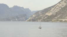 意大利加达湖船在湖股票视频