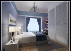 蓝色空间 卧室图片