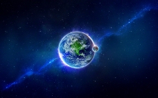 地球蓝色行星家园太阳系星球宇宙太空星星