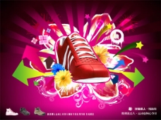 创意视觉潮人鞋广告PSD模板