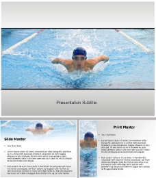 游泳竞技比赛体育运动ppt模板