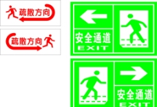 疏散方向 安全通道标图片