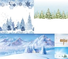 雪山冬季广告背景设计
