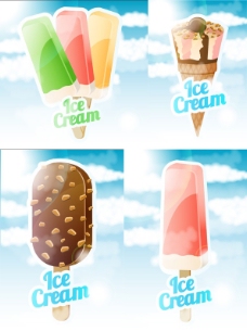 卡通雪糕冰淇淋广告背景