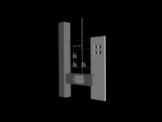 灰色屏风柜子模型