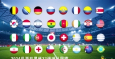 世界国旗巴西世界杯圆形国旗图片
