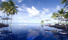 度假马尔代夫丽芙岛海边风光