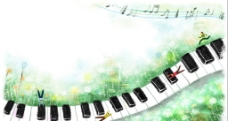 钢琴卡通插画背景图片
