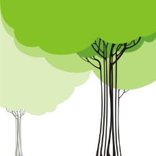 树木卡通动漫绿树小树常青树大树矢量素材榕树