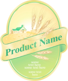小麦产品标签设计05矢量