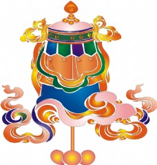 藏族吉祥八婴儿伞金鱼水瓶座莲花白海螺的吉祥结胜利建筑昆仑公寓