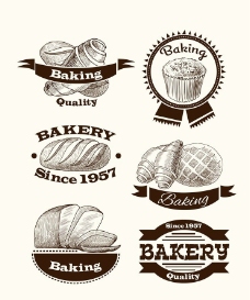 餐饮面包蛋糕店糕点图标图片