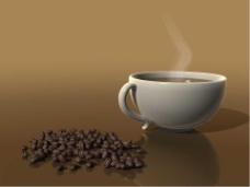 咖啡杯褐色咖啡PPT模板