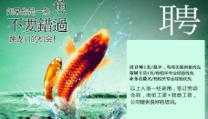 鱼跃龙门招聘广告海报PSD素