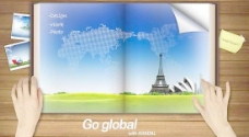 商务分层全球商务旅游海报PSD分层素