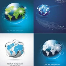 全球网络科技背景矢量素材