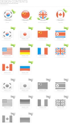 世界国旗世界各国国旗图标矢量素材AI