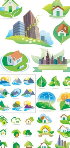 绿色生态环境图标矢量素材