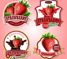 巧克力草莓标签矢量素材AI