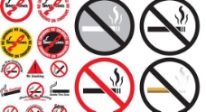 公共场所禁烟标志矢量图  AI