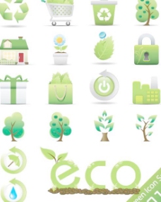 低碳生活环保图标矢量素材