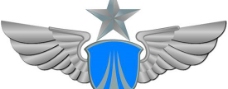 企业LOGO标志金属质感空军标志矢量图AI